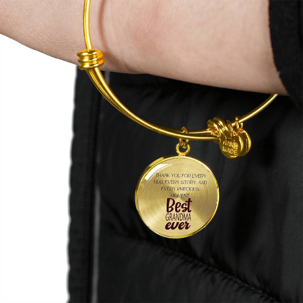 Grandma: Thank You for Every Hug, Every Story, Every Precious Moment Bracelet - A Gift to Grandma-Deep Brown