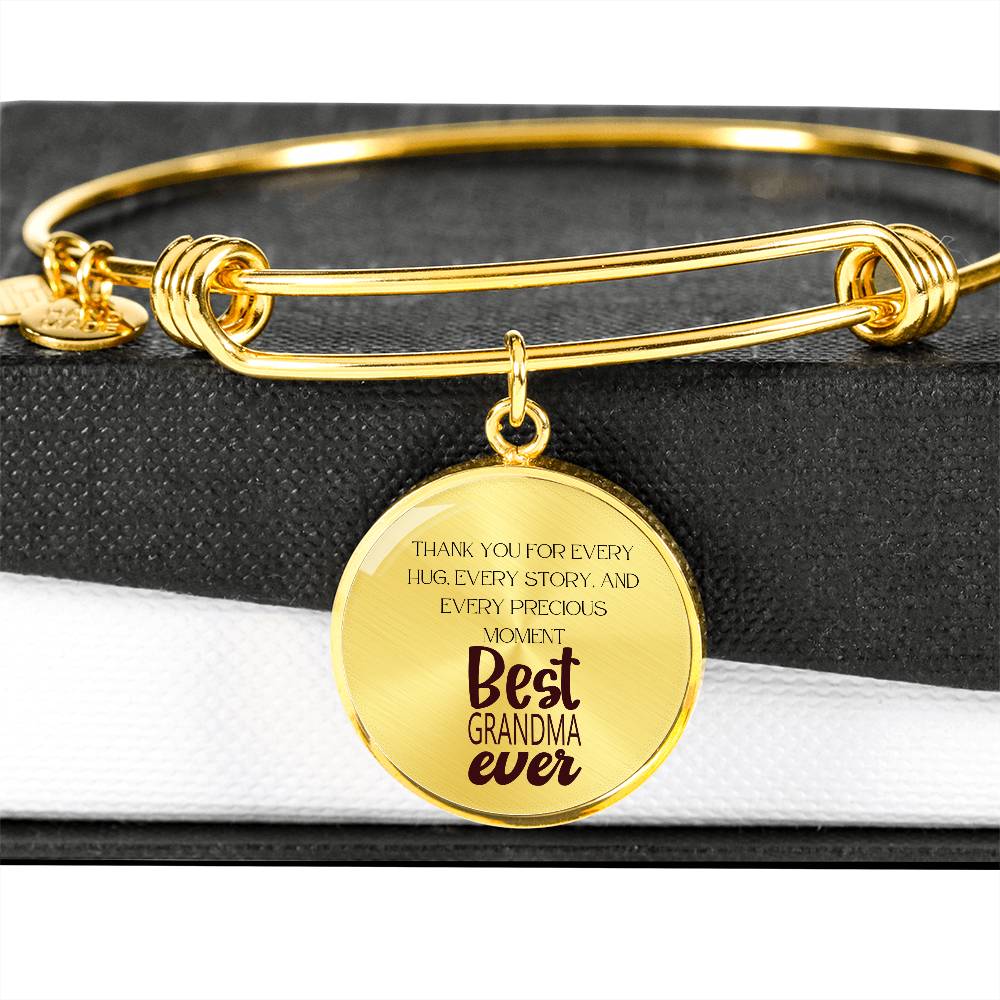 Grandma: Thank You for Every Hug, Every Story, Every Precious Moment Bracelet - A Gift to Grandma-Deep Brown