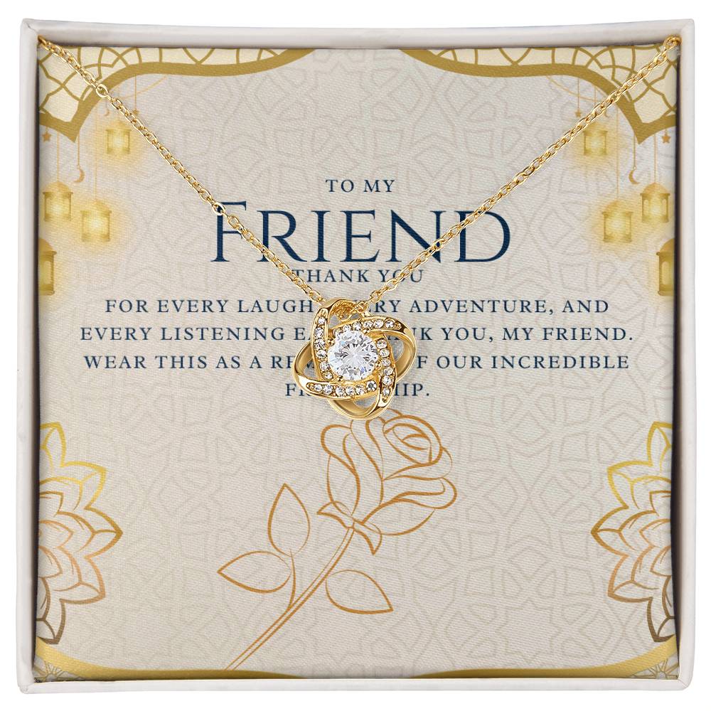 To My Friend Necklace – Thank You, Forever Friends, A Gift Celebrating Laughter, Adventure, and Our Unbreakable Bond
