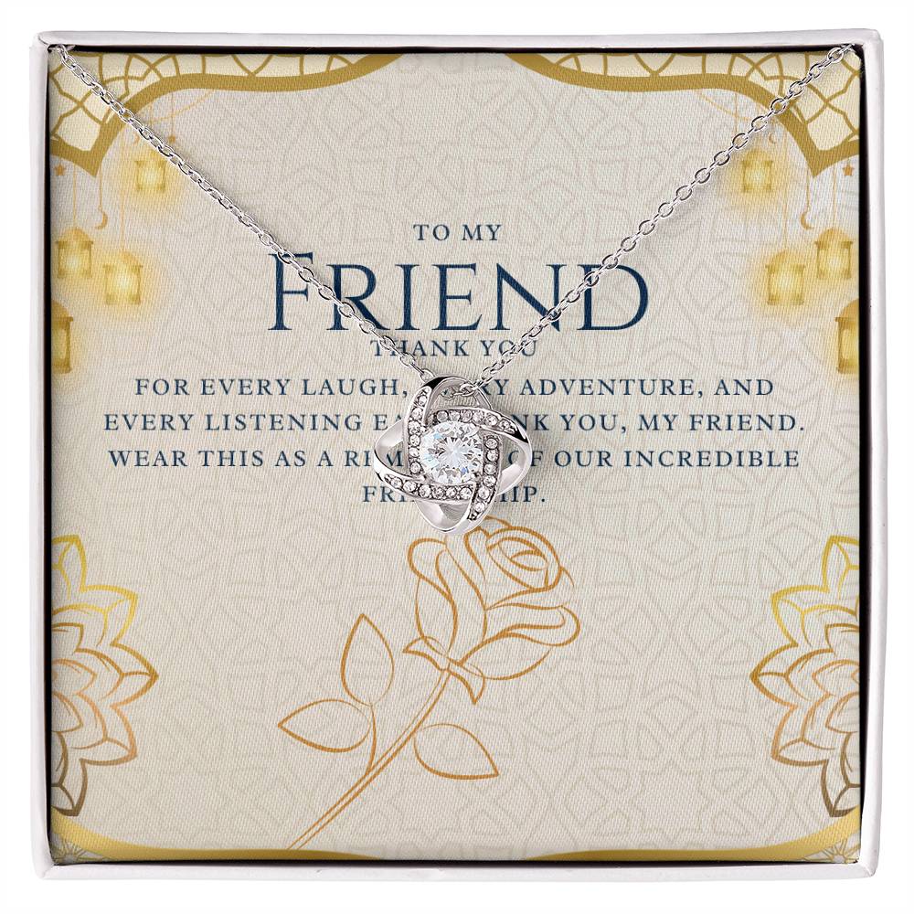 To My Friend Necklace – Thank You, Forever Friends, A Gift Celebrating Laughter, Adventure, and Our Unbreakable Bond