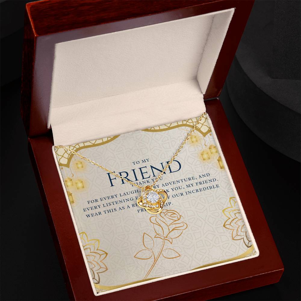 To My Friend Necklace – Thank You, Forever Friends, A Gift Celebrating Laughter, Adventure, and Our Unbreakable Bond