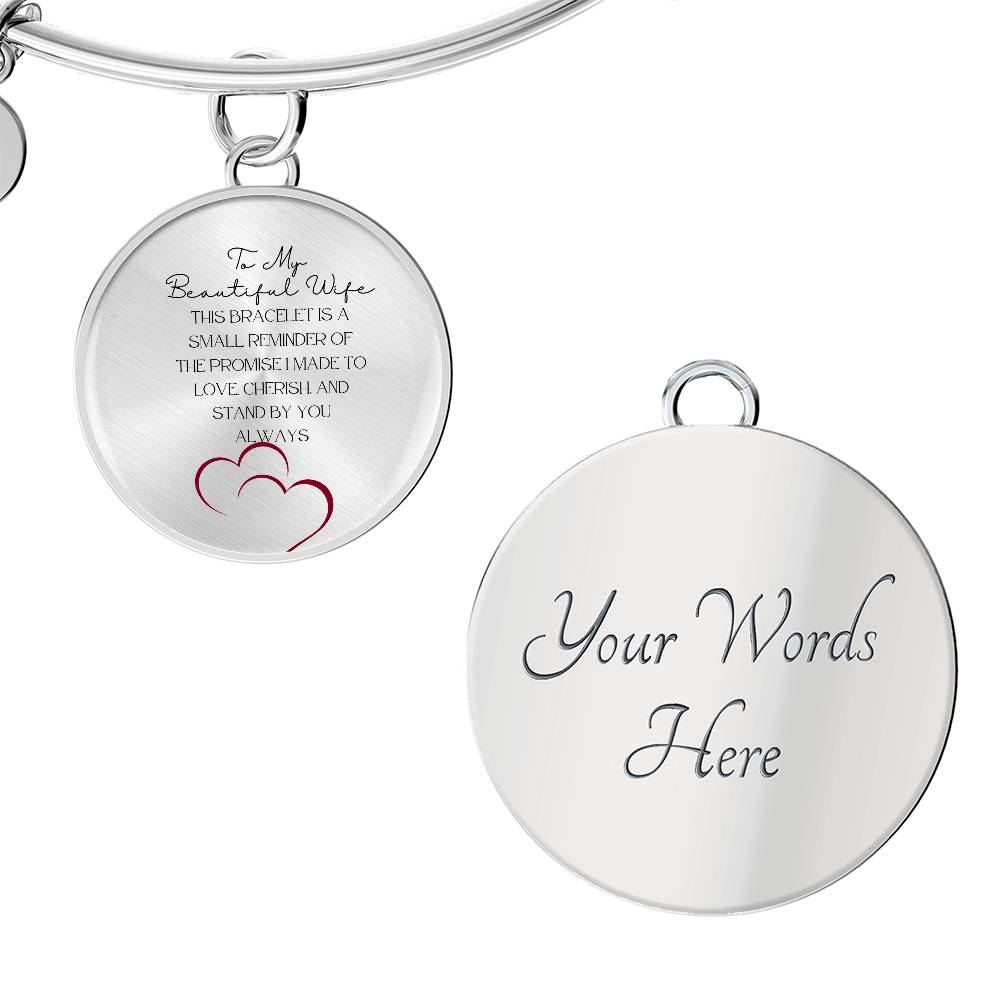 To My Wife: "Keepsake Gift of My Love" Bracelet for My Wife