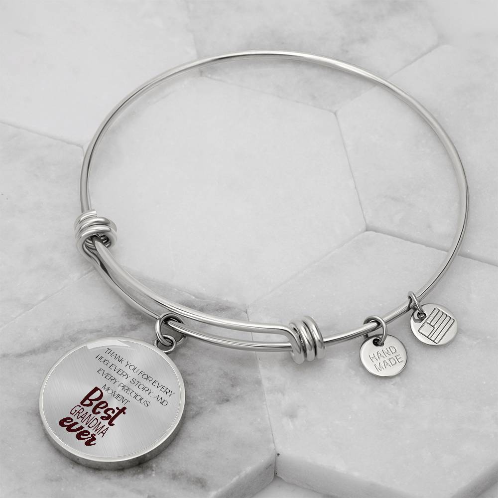 Grandma: Thank You for Every Hug, Every Story, Every Precious Moment Bracelet - A Gift to Grandma-Deep Brown
