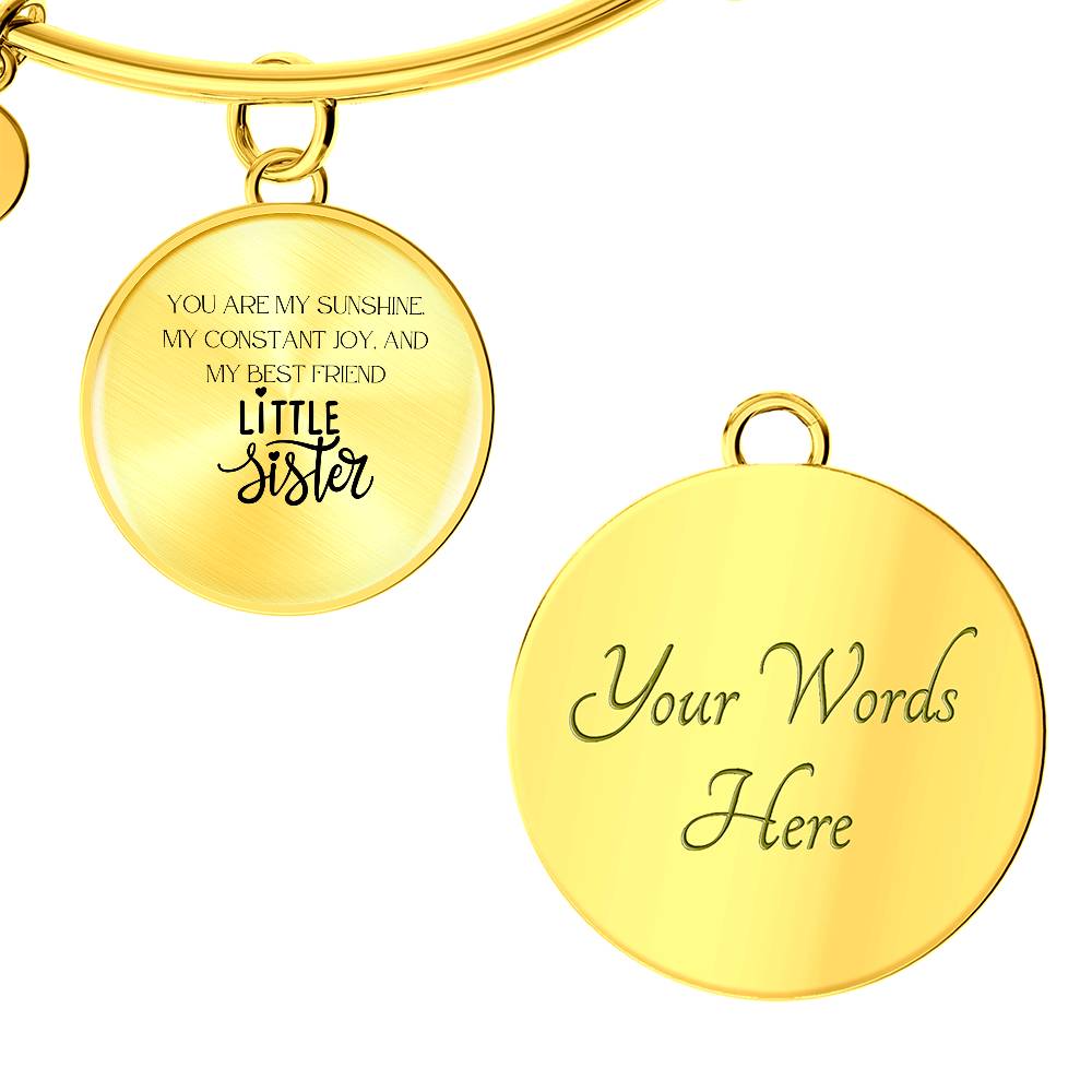 To My Little Sister Bracelet - You Are My Sunshine, My Constant Joy, and My Best Friend | A Perfect Gift for Sister