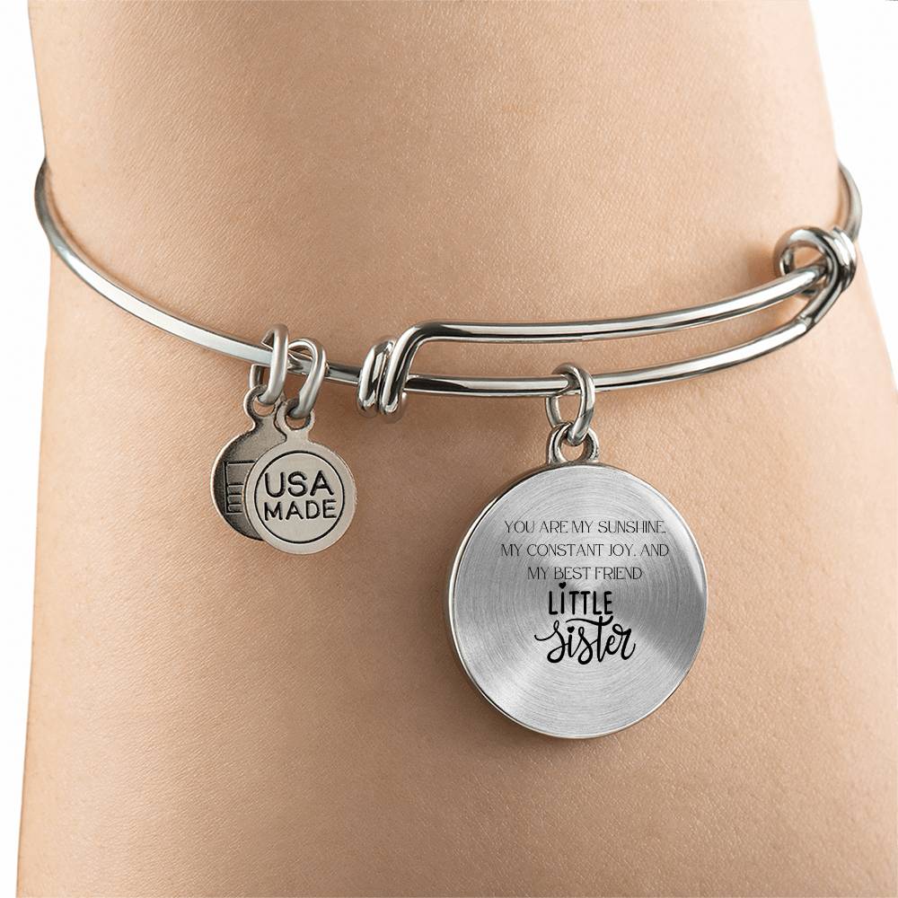 To My Little Sister Bracelet - You Are My Sunshine, My Constant Joy, and My Best Friend | A Perfect Gift for Sister